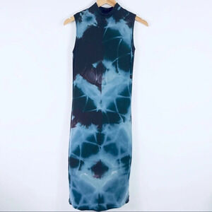 Brightly Twisted Sleeveless Tie Dye Ribbed Dress S